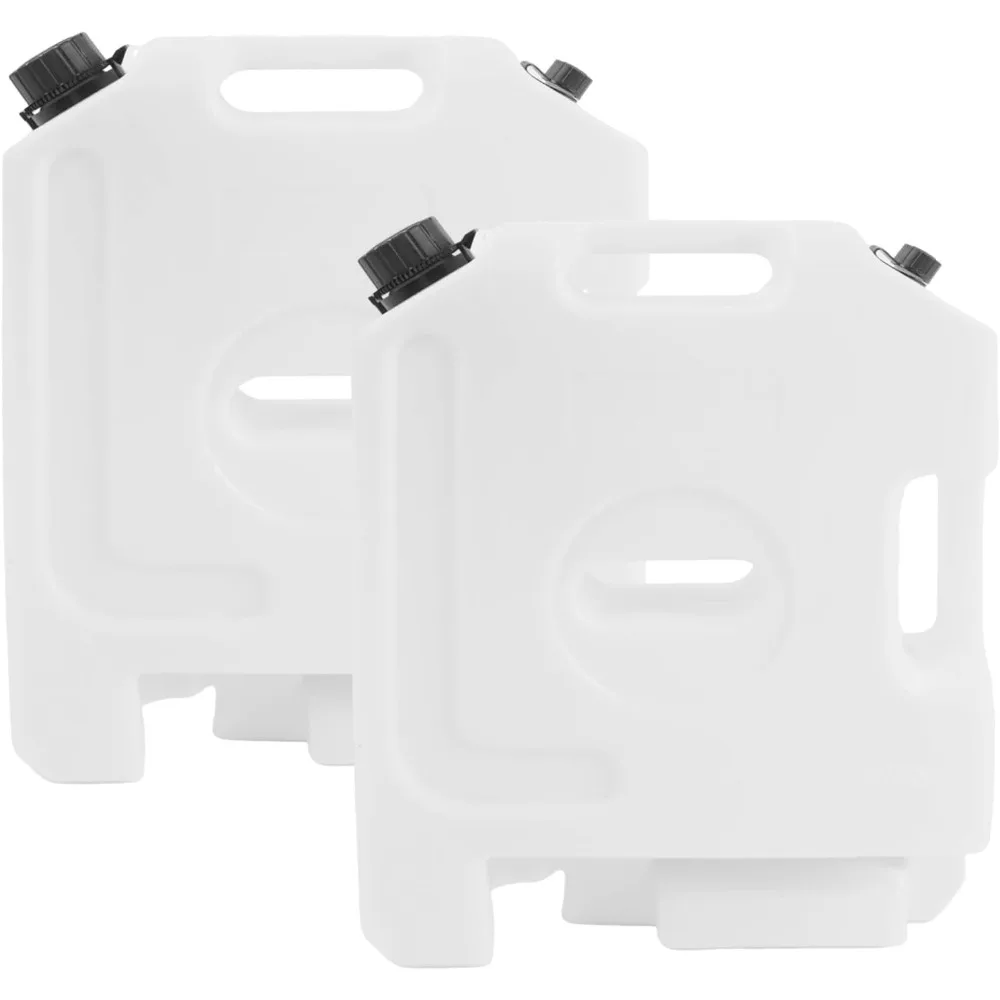 

6 Gallon Portable White Water Tank - 2PC. BPA-Free PE, Leak-Proof & Impact-Resistant, Space-Saving Design with Built-in Hose