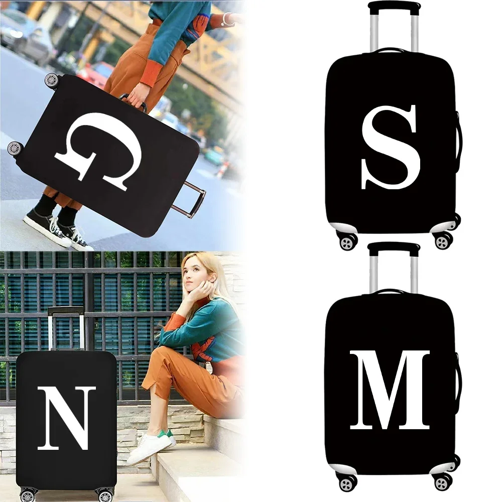 Luggage Protective Cover Thick Elastic Luggage Protective Covers Dust Anti-Scratch Protective Suitcase Covers White Letter Print