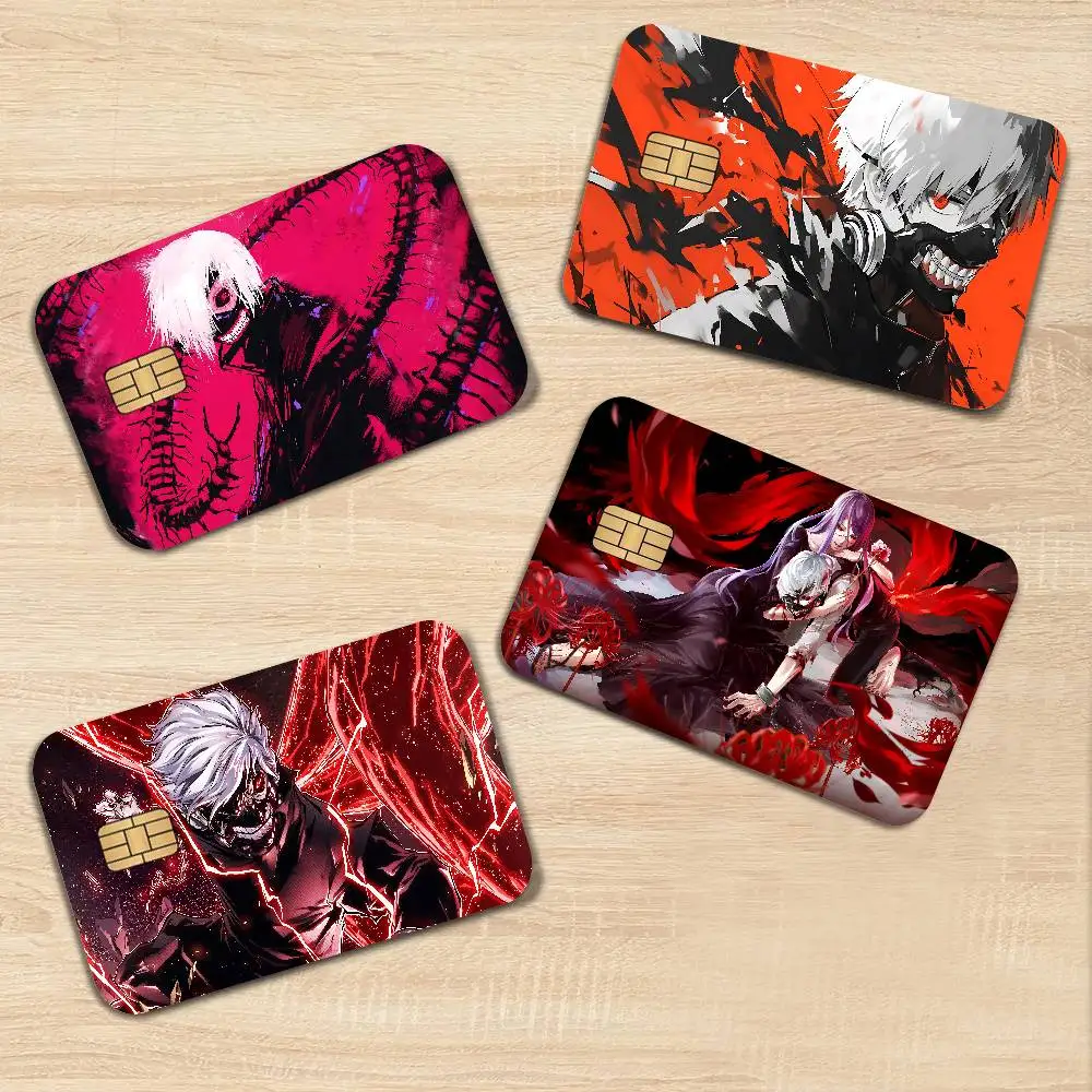 Anime Tokyo Ghoul Fashion Matte Gold Silver Black Matte Film Skin Sticker Tape for Bank Credit Debit Card