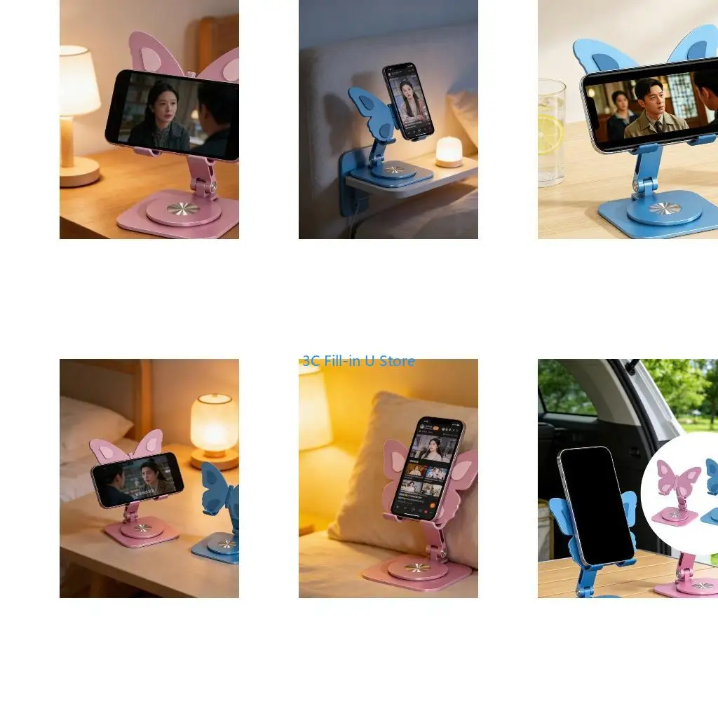 G8TA Butterfly Adjustable Base Aluminum Alloy Mobile Holder For Streaming Work Video
