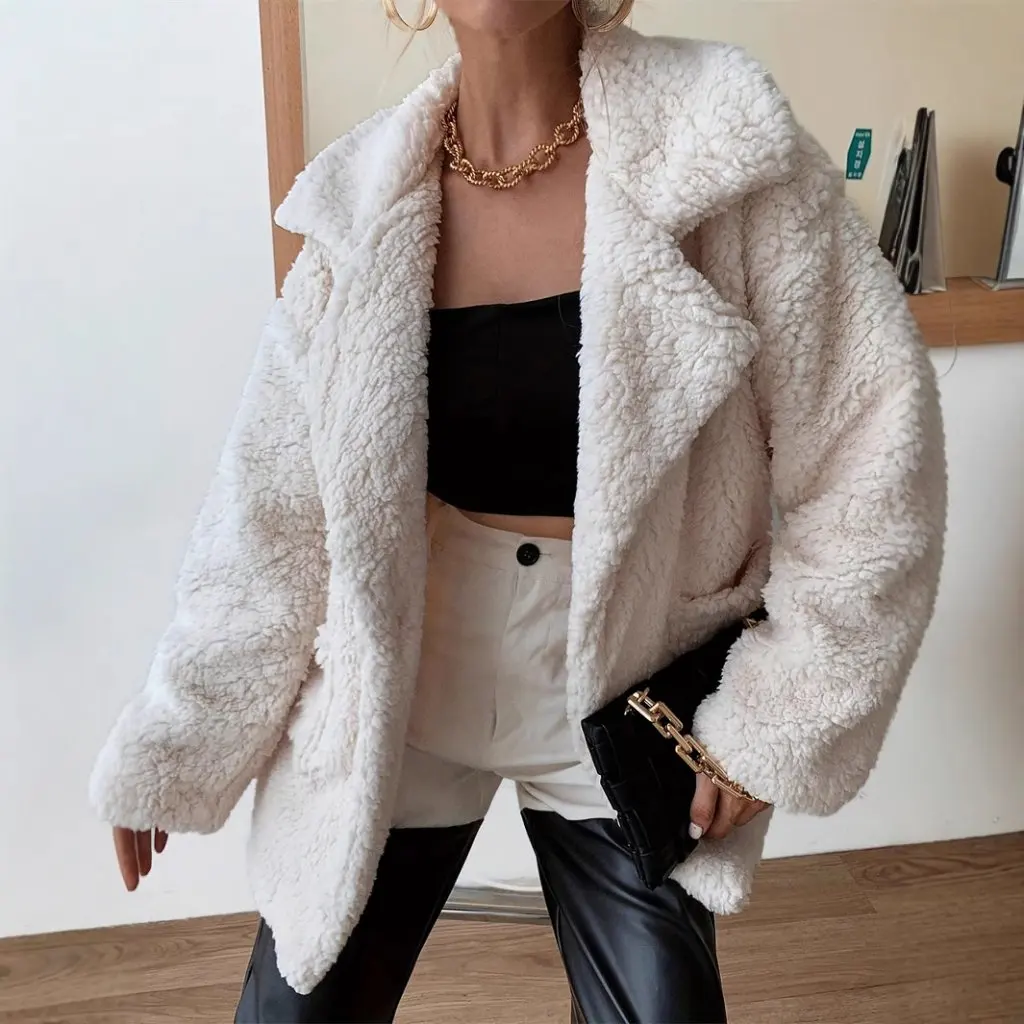 

Women's Plush Coat Autumn Winter Fashion Casual Outerwear Europe And US Style New Collection Wholesale Available