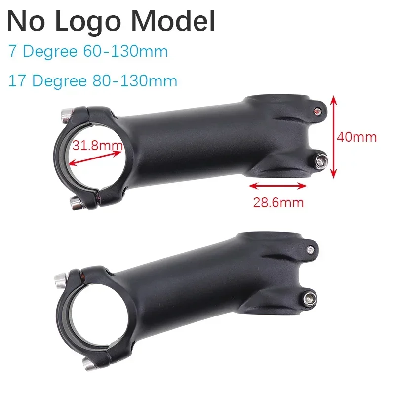 UNO Bike stem ultralight no logo logoless plain black -7 17 degree MTB Alu nologo 60 70 80 90 mm 100 110 120 130mm bicycle stem