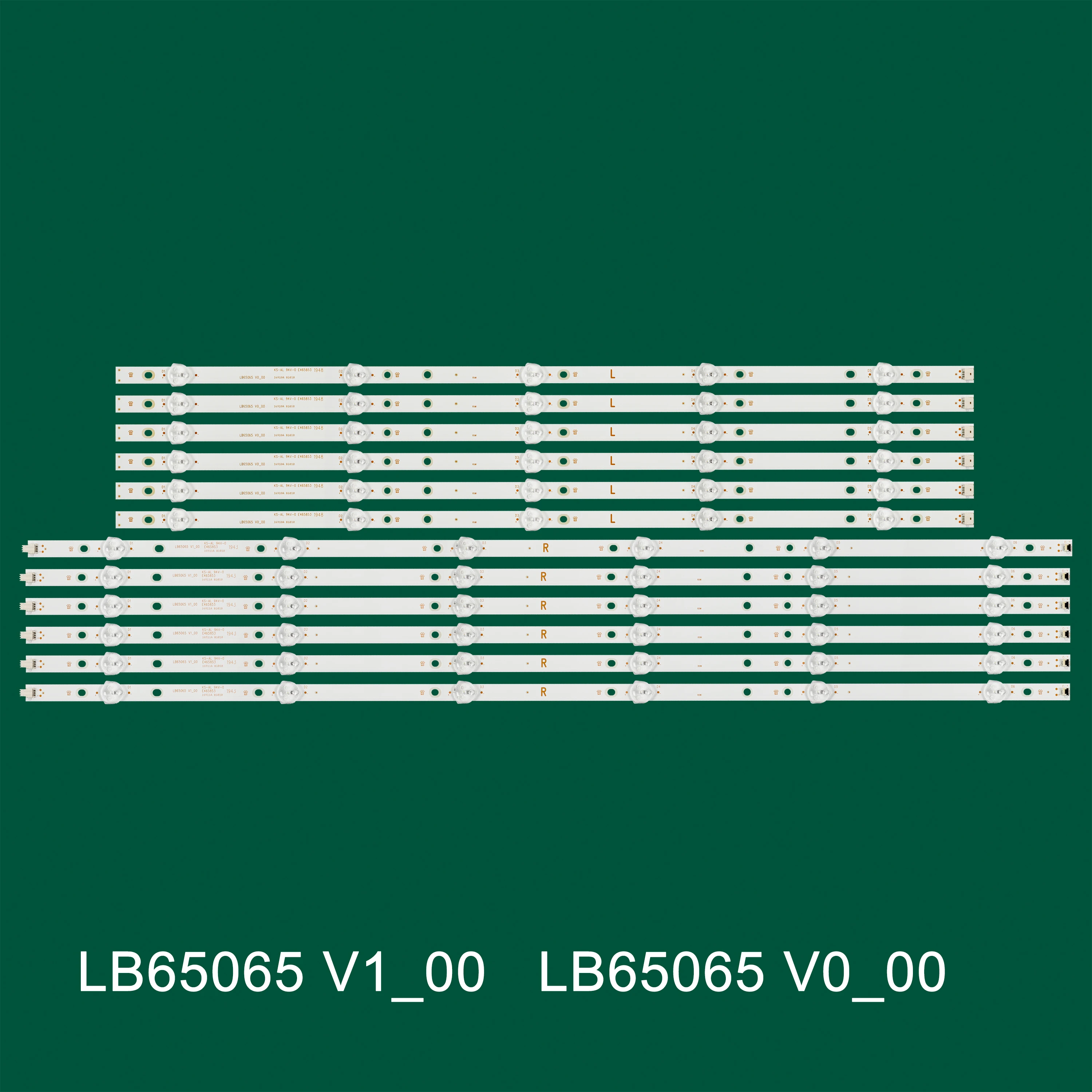 شريط LED للعنصر ، E4SW6518RKU ، E4ST6519RKU ، NS-65DF710NA21 ، TPT650J1-QUBF9K ، LB65065 ، V1 ، 3B678000001E ، 12 قطعة للمجموعة الواحدة