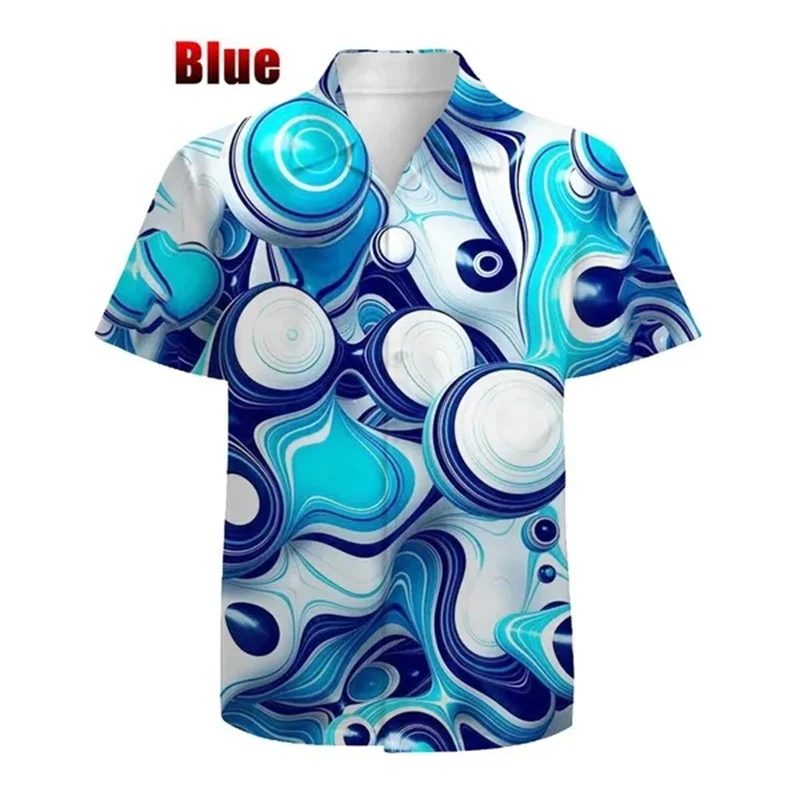 

New Graphic Optical Illusion 3D Printed Shirts Casual Fashion Lapel Short Sleeve Tops Streetwear Baggy Breathable Popular Shirts