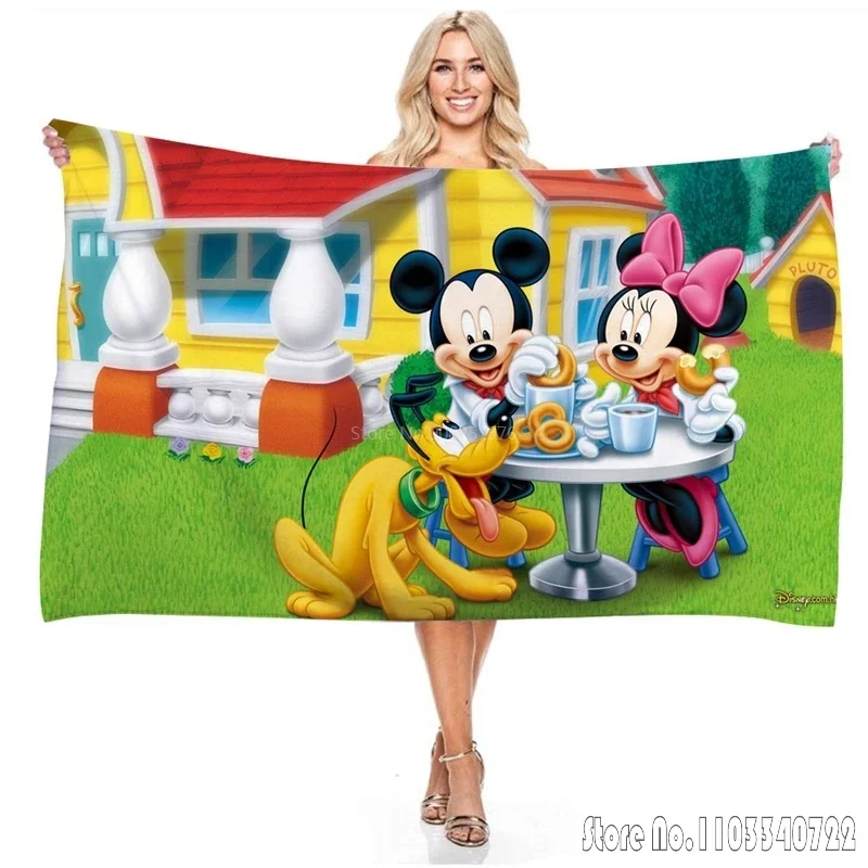  Mickey Mouse Beach Bath Towels Microfiber Beach Swimming Towel Decor for Kids Gift 75x150cm