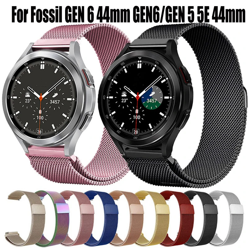 22mm Milanese stainless steel Strap For Fossil GEN 6 44mm GEN6/GEN 5 5E 44mm/GEN5 LTE 45mm Watch Band Bracelet Metal Watchband