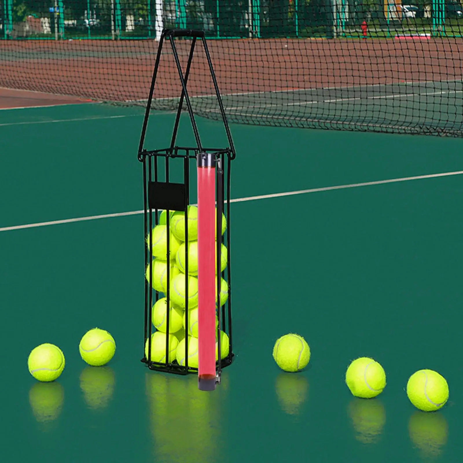 

Pickleball Ball Picker Hopper Tube for Court & Practice with Shoulder Strap 7.3x94.5cm Portable