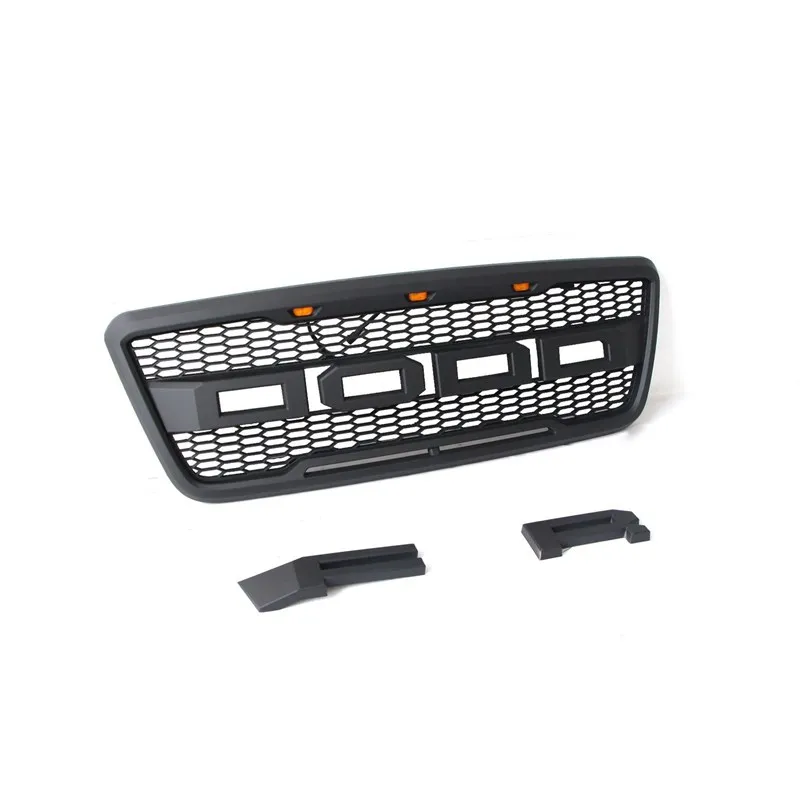 

Matte Black Front Grille for Ford F150 2004-2008 Racing Grills Upgrade F-150 Raptor Style with LED Lights