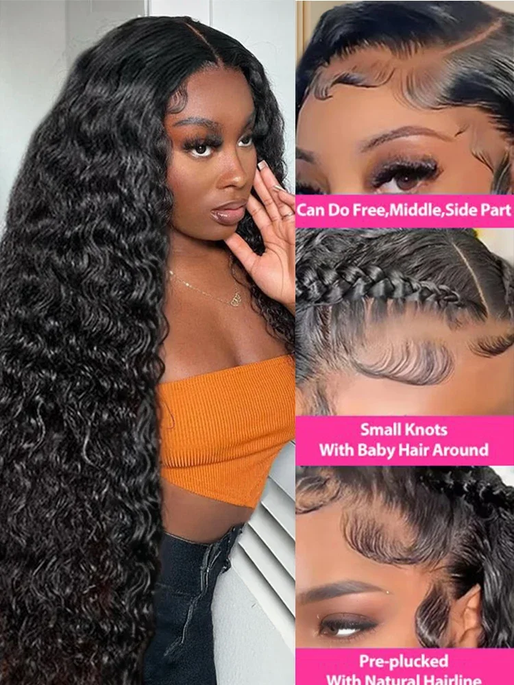 40 42 بوصة موجة عميقة 13x6 Hd الدانتيل الجبهة باروكة من شعر طبيعي البرازيلي مجعد الباروكات موجة عميقة شعر مستعار أمامي فضفاض موجة المياه شعر مستعار للنساء #4