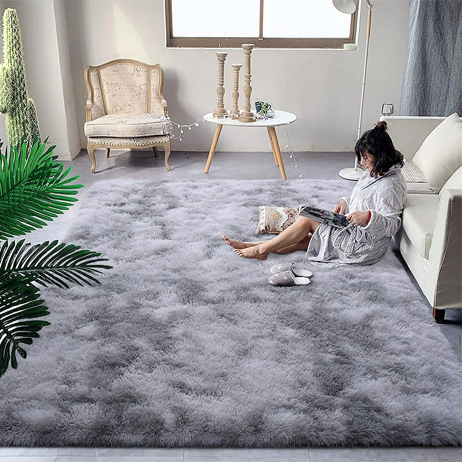 Thicken Dense Plush Carpet Decoration for Room Decor Large Area Rug Fluffy Warm Winter Carpets Floor Mat for Living Room Bedroom