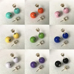 New Sales 11colors Fashion Simulated Pearl Candy Piercing Wedding Stud Earrings 2sizes Brincos Perle