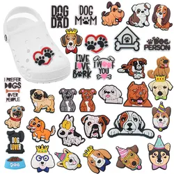 1pcs Dog Mom Dad Shiba Inu Shoes Decorations PVC Lovely Dogs Animal Shoe Buckles Accessory Fit Birthday Gifts