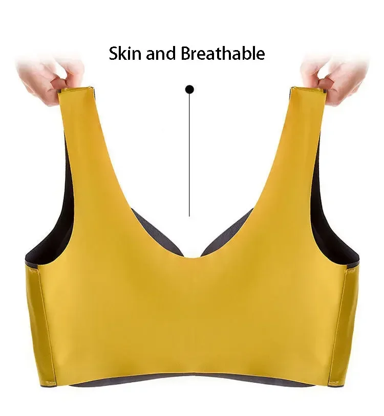 Latex Push Up Bra Thai Latex Underwear Seamless Bras for Women Bralette Top Bh Comfort Cooling Gathers Shock-Proof Pad