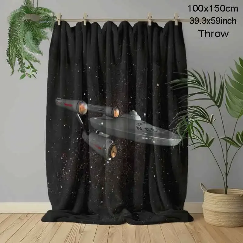 Customization 1pc Retro Space-Themed Bedspread Suitable For - Soft Flannel Quilt With Ship Print, Warm Cozy Bed For & S, Space D