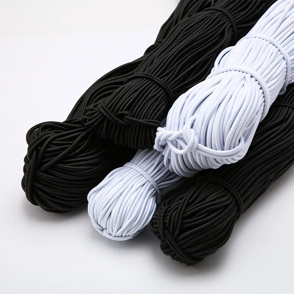 

5M 2/2.5/3mm Thick Elastic Cord Woven Thread String Strap Jade Hanging Black White For DIY Braided Bracelet Crafts Accessories