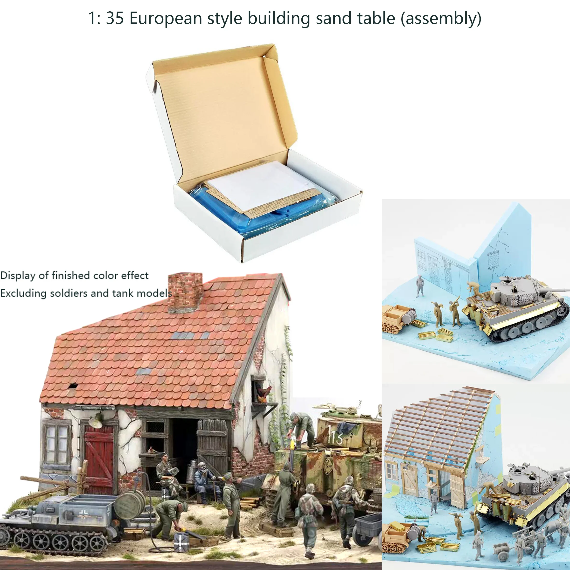 1: 35 European style building sand table (assembly)  Scene model kit DIY production materials