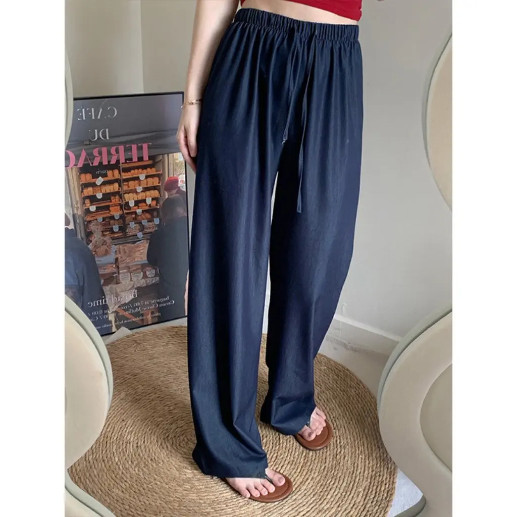 

plus Size Women's High Waist Skinny Jeans 120kg Capacity Autumn Slim Wide Leg Drape Trousers for plus Size