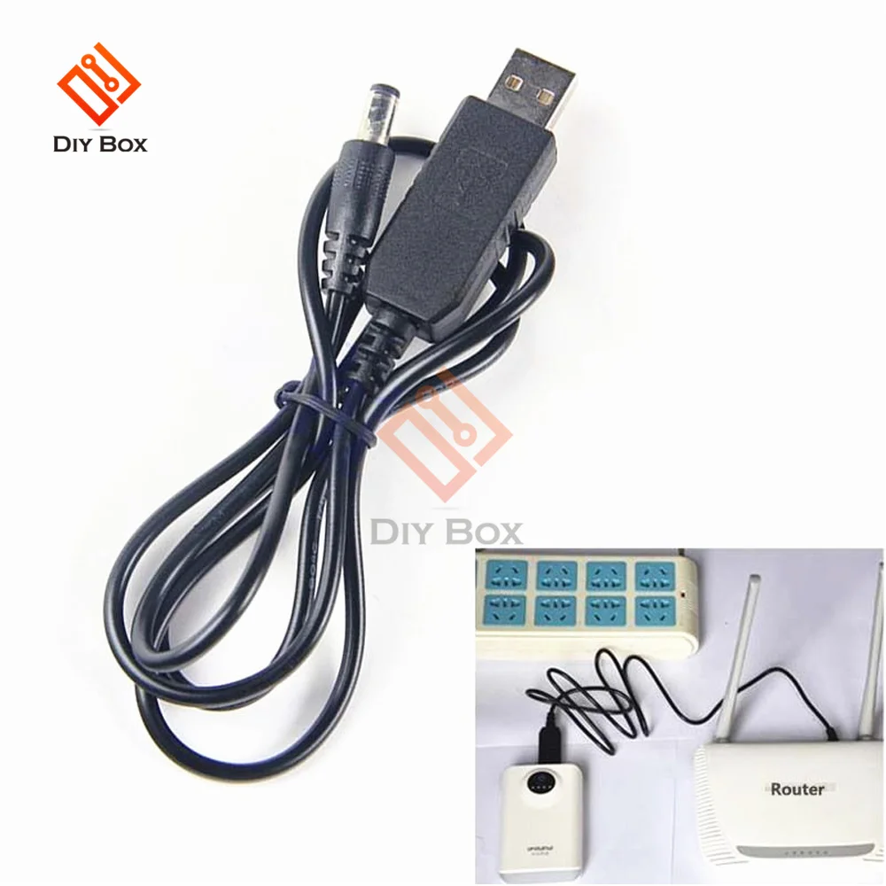 USB Power Boost Line DC 5V to DC 5V 9V 12V Step UP Module USB Converter Adapter Cable with Switch Plug Length 1m