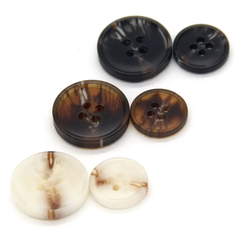 HENGC 15mm 20mm Round Resin Horn Pattern Black Buttons For Sewing Vintage Men Suit Blazer Coat Windbreaker DIY Crafts Wholesale