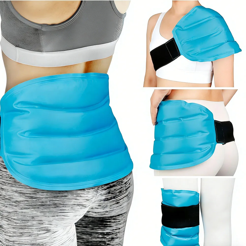 Large Waist Ice Pack Wrap With Soft Plush Lining Dual Cold Hot Therapy Gel Ice Wrap For Knee Shoulder Ankle Injuries Pain Relief