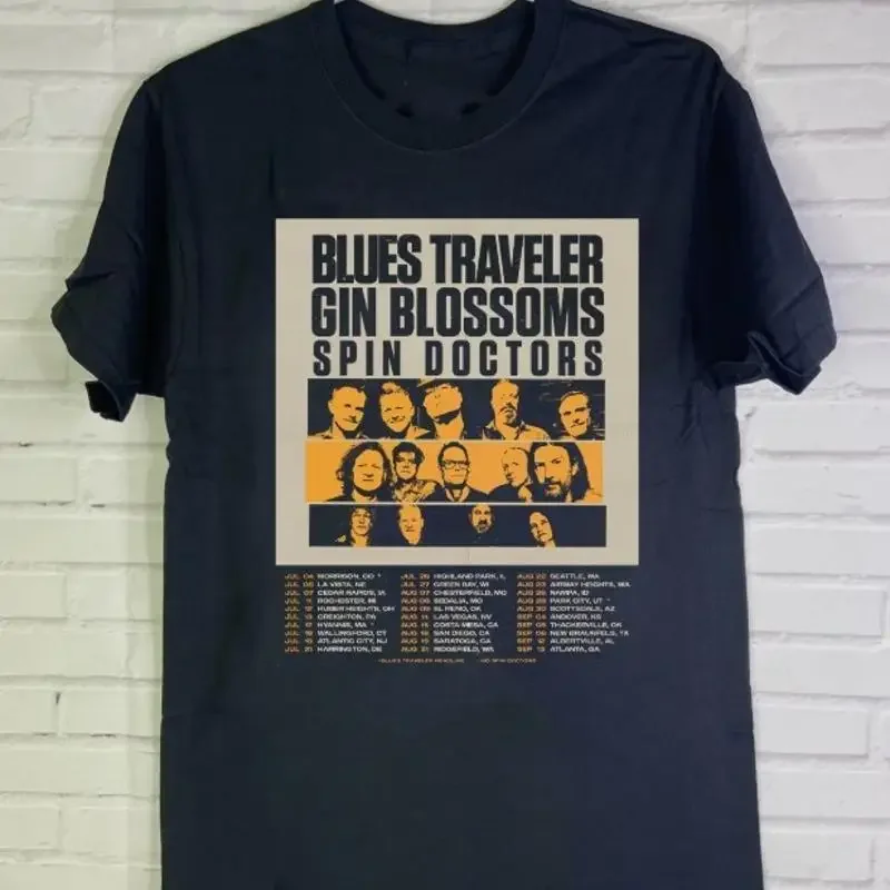 Blue Traveler Gin Blossoms Spin Doctors On Tour 2025 T Shirt Full Size