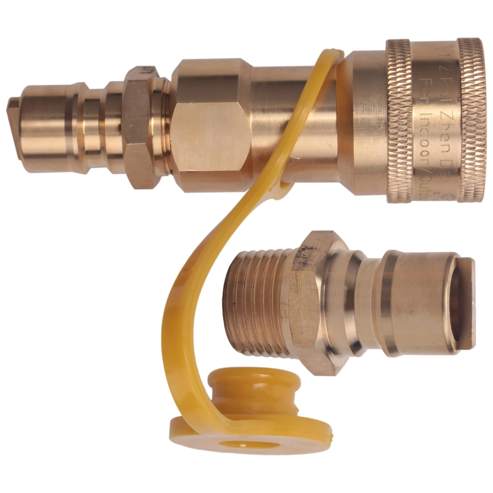 (DT37) 1/2 Inch Solid Brass Gas Propane Quick Connect Disconnect Fitting Connector Adapter