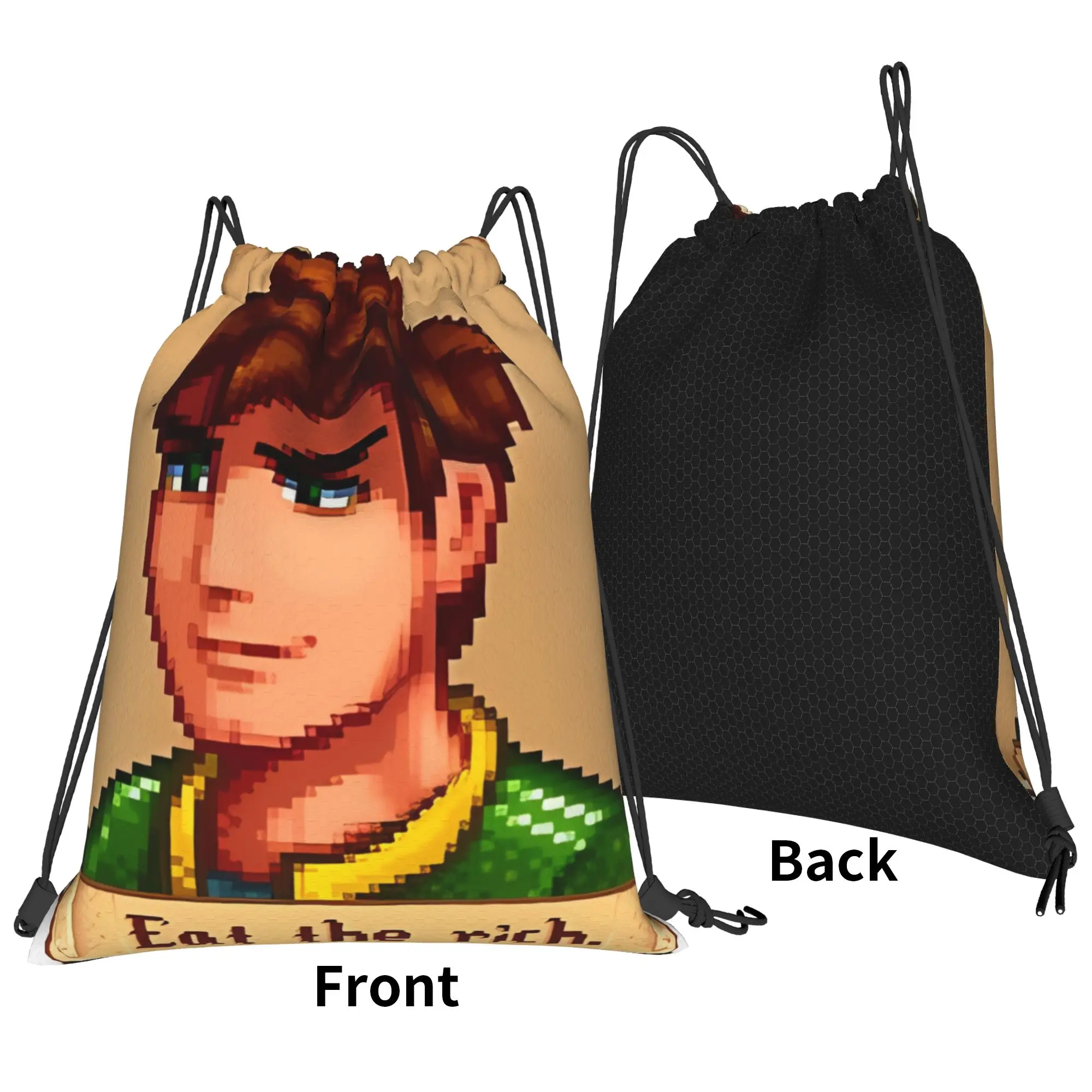 Vintage Alex Eat The Rich stardew valley Portable Travel Riding Gym Drawstring Storage Backpacks
