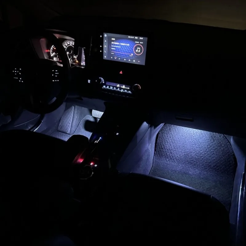 For Audi A1 8X 2011-2018 2 pieces Car Footwell Lights Ultra-bright LED Ambient Atmosphere Decoration Lights Interior Accessories