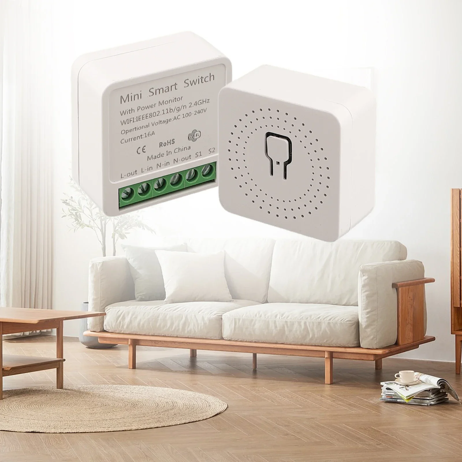 

Умный дом, переключатель 16 А для Wi-Fi, двухмодульный переключатель с функцией управления питанием, голосовое управление, таймер, функциональный переключатель