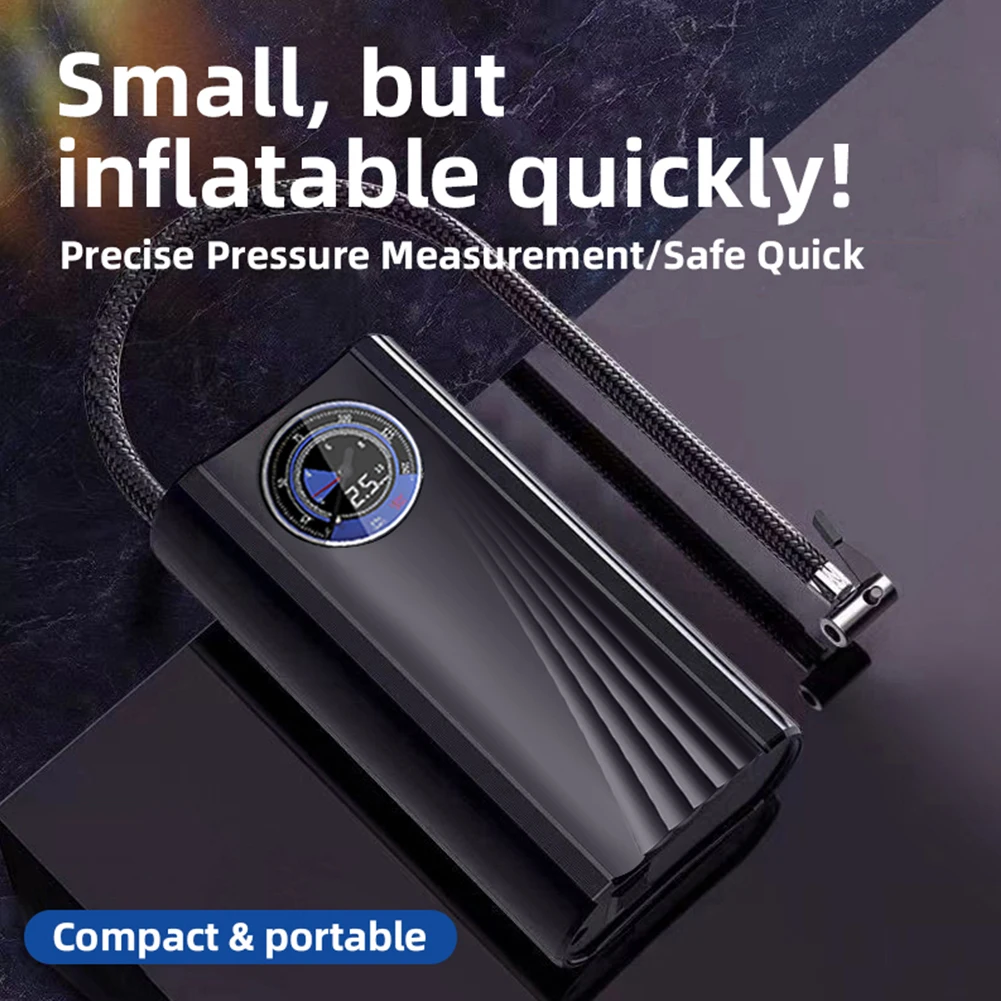 Portable Car Tire Air Pump Tire Inflator Pump Air Compressor﻿ For 12V Cars Tire Electric Bike Mountain Road Bicycle Tire Ball