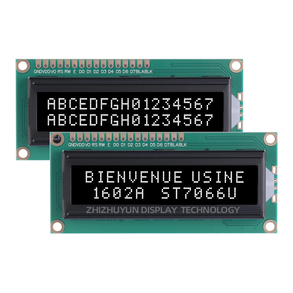 1602A European Display Module BTN Black Film Purple Font Multilingual Module LCD Display Screen 80*36*11Mm Controller ST7066U