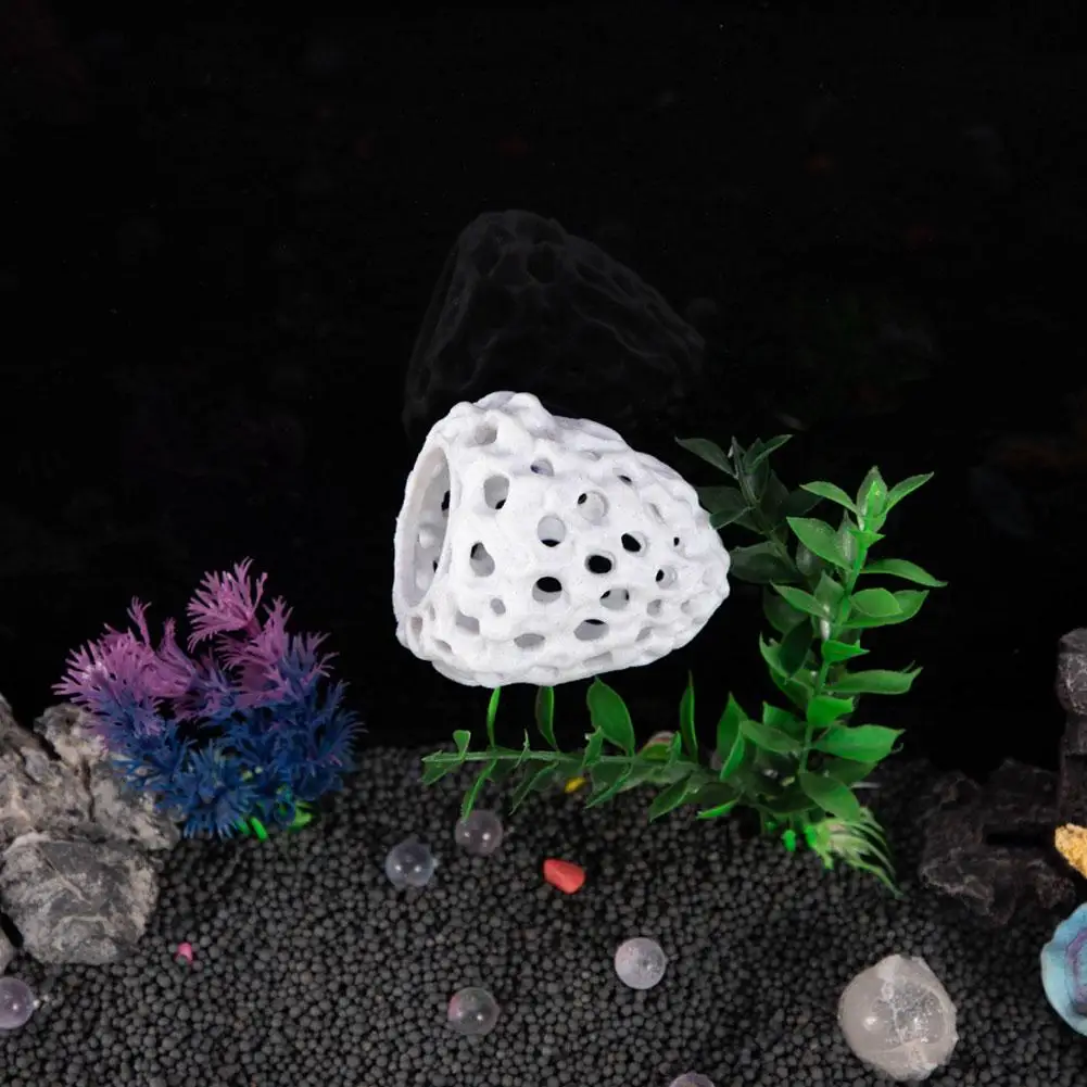 ثلاثية الأبعاد الروبيان يختفي لحوض السمك الروبيان خزان الأسماك إخفاء الكهف للأسماك الصغيرة مسامية مستقرة حوض السمك مقلد حجر المرجان المسامي I2R6 #6
