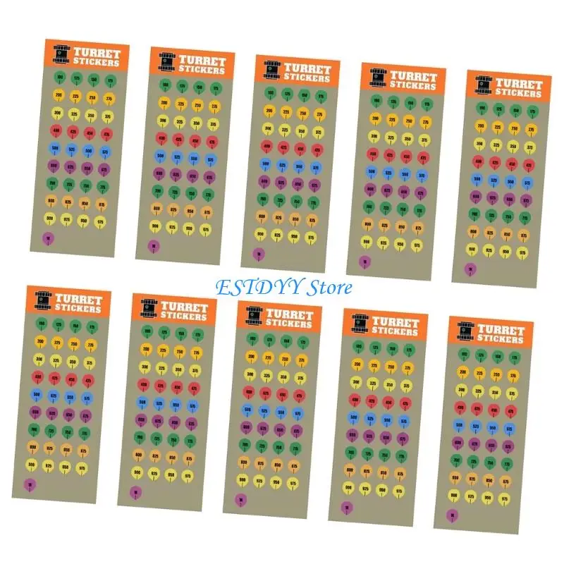 G6DE 10/5 Blatt leicht zu entfernender Zielfernrohr-Aufkleber, Jagd-Zielfernrohr-Bereiche, Markierungen, Gewehre, für Üben