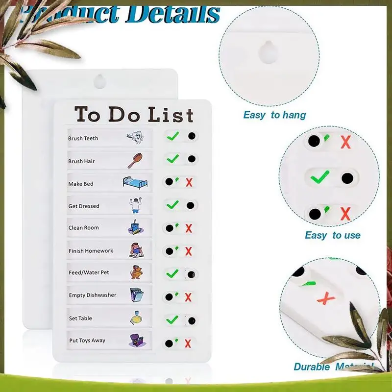 ABDW-Pack Of 3 Memo Boards, Removable Plastic Chore Chart, To-Do List Sliding Boards With 40 Paper