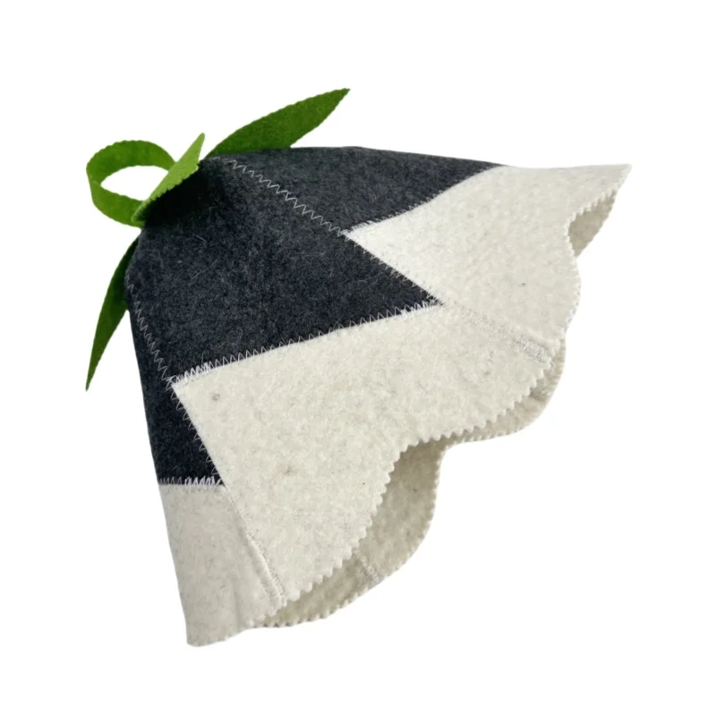 Unisex Bell-shaped Natural Wool Felt Sauna Hat Russian Banya Cap for men and women