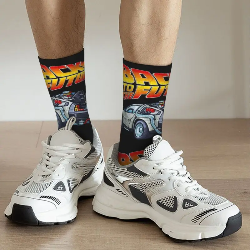 Fashion Back To The Future Socks Women Men Warm 3D Printed Basketball Sports Crew Socks