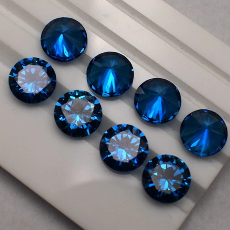 Sparkling Cut Deep Aquamarine Round Cut 15.0mm Large Size for Collection and Jewelry Making Premium VVS Loose Gemstone