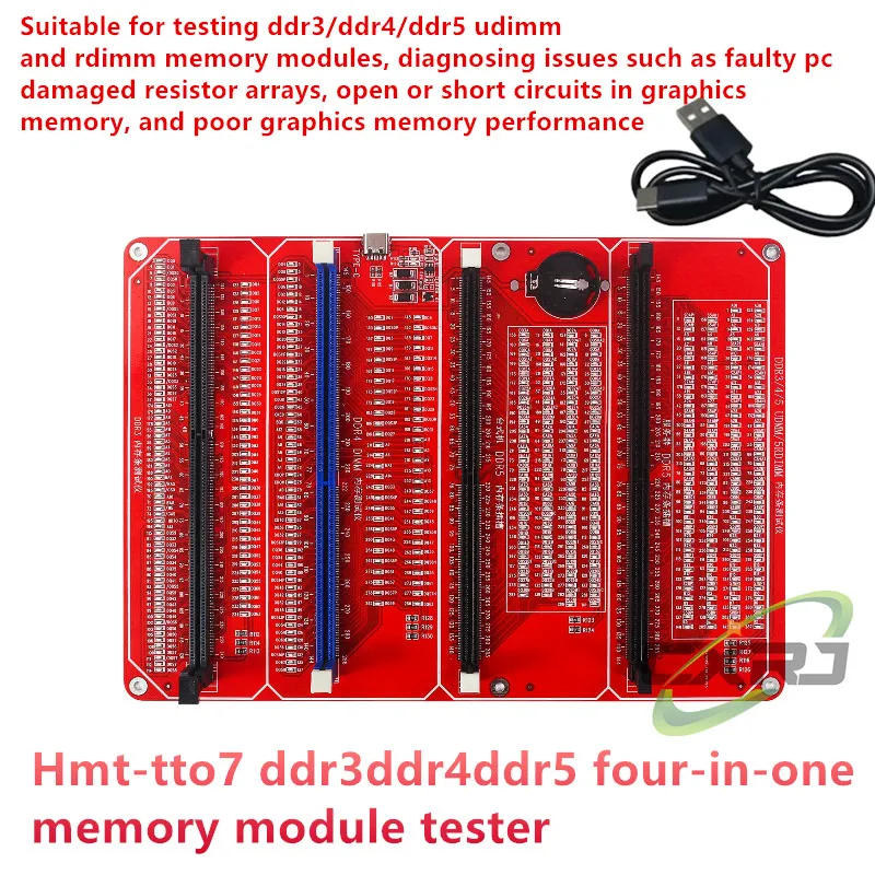 4-in-1 DDR3/DDR4/DDR5 Desktop & Server Memory Tester with LED for PCB, Resistor & Fault Diagnostics