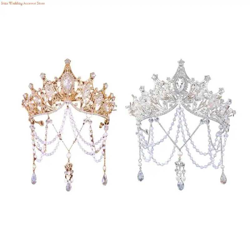 

G92D Удобное украшение для волос из жемчуга с кисточками для длительного ношения Стильная повязка для волос для любого наряда и