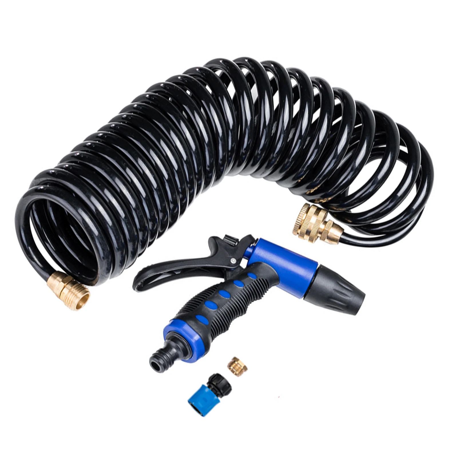 6.5M Coiled Hose Trigger Nozzles Boat Marine Accessories For Boat Marine Coil Deck Wash Washdown