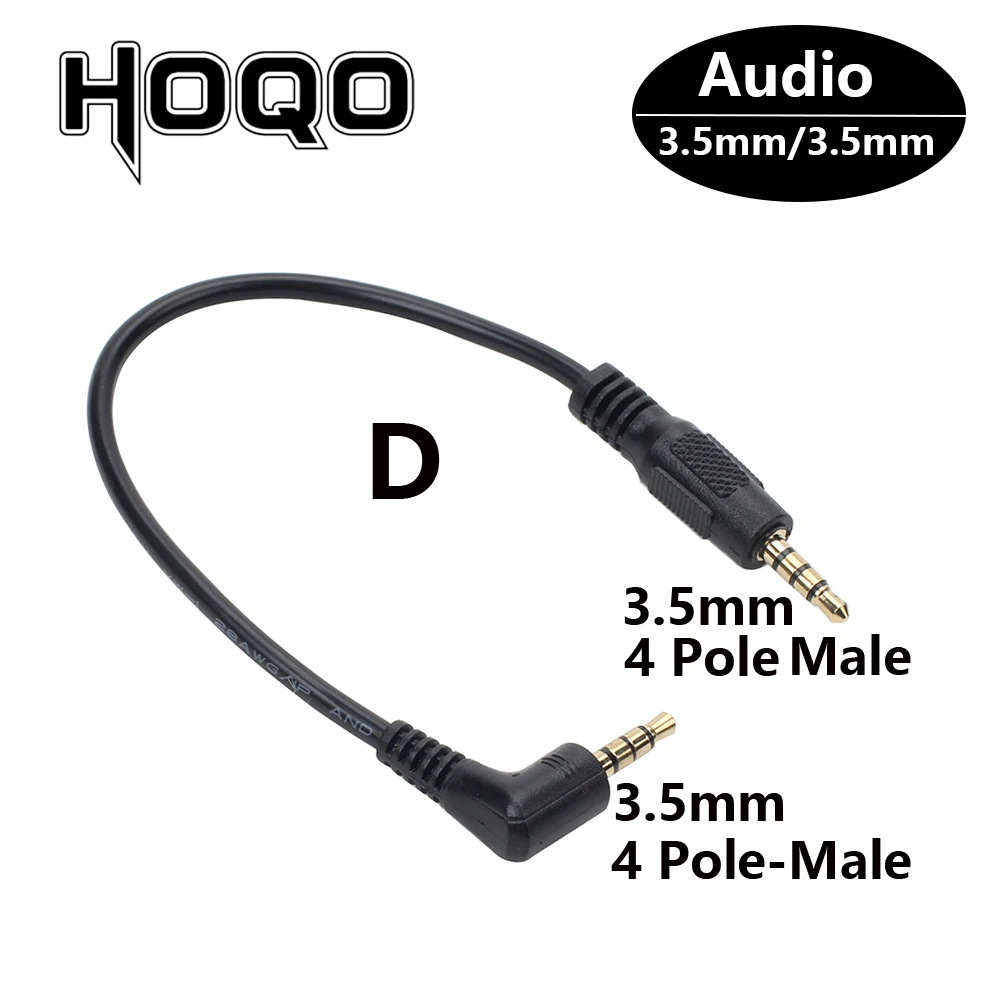 90 Degree 3.5 mm 4 Pole Jack Trrs Male to Trrs Male/Female Extension Cable Right Angle 4pin extender Stereo Aux Audio