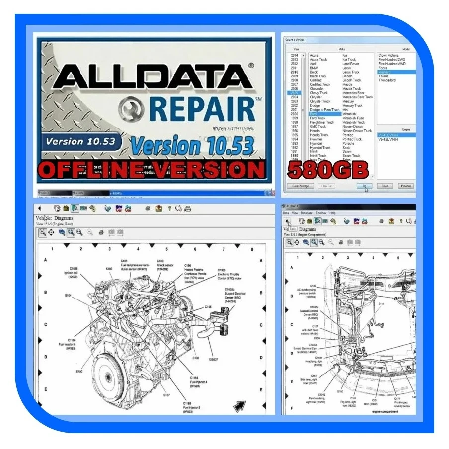 2025 Hot! AllData Repair Auto Repair Software 10.53 All Data Car Software with Tech Support for Cars and Trucks Offline Version