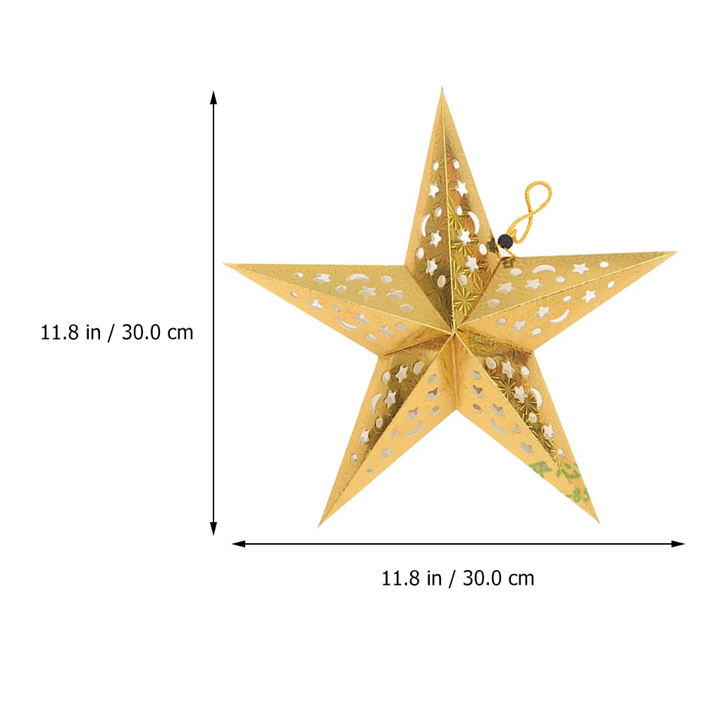 

6pcs Five-Pointed Star Lamp Shades 3D Pentagram Paper Lantern Hollow Design For Living Room Bedroom Room Party Decoration