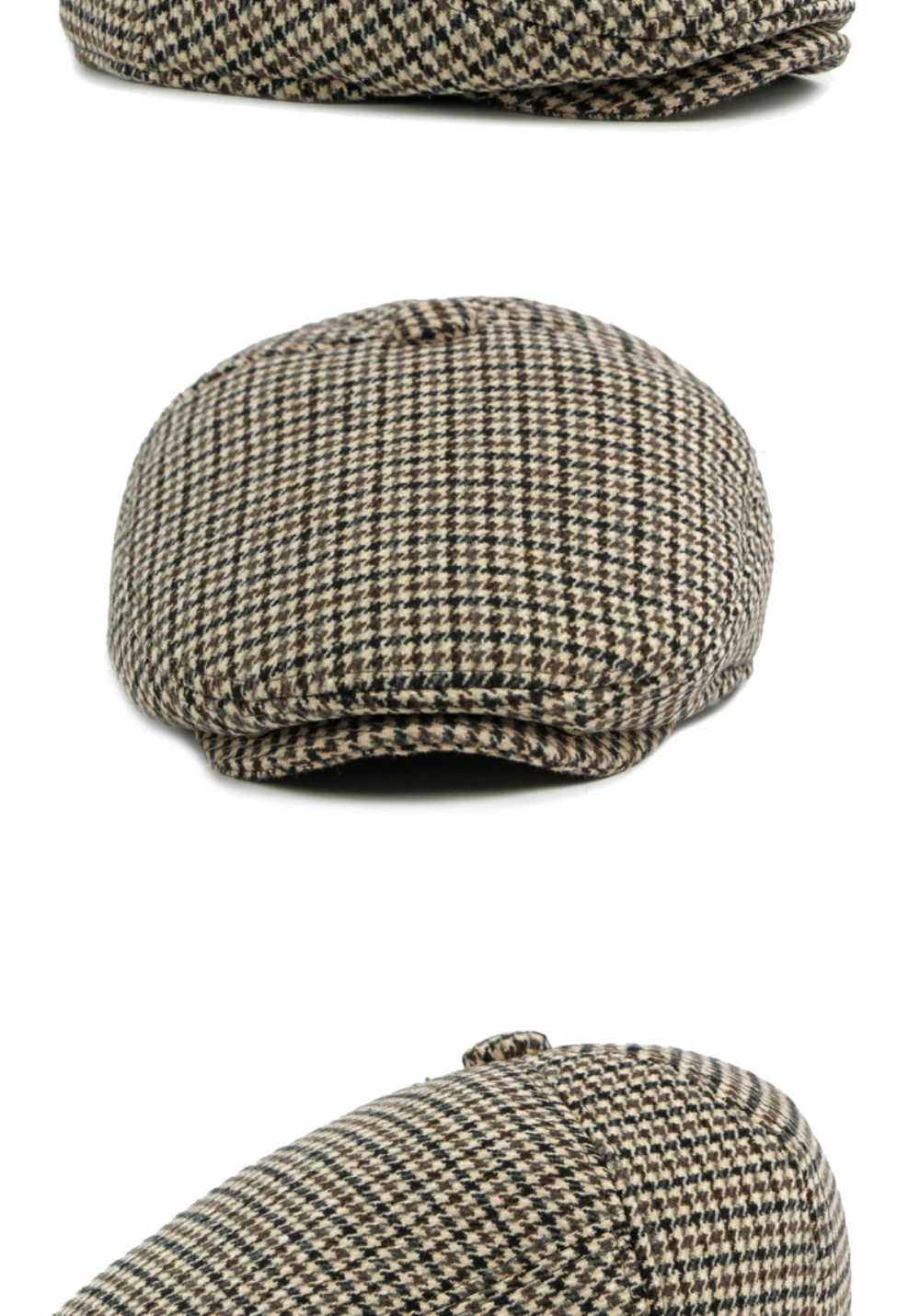 HT5164 Herren- und Damen-Baskenmütze, dicke warme Ohrenklappenmütze, Herbst-Winter-Karo-Ivy-Flatcap, Baskenmütze mit Ohrenklappen für Männer und Frauen. – Detail 8