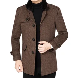 New Winter Men Cashmere Trench Coats Business Casual Woollen Blends High Quality Male Autumn Overcoats Long Jackets Size 3XL