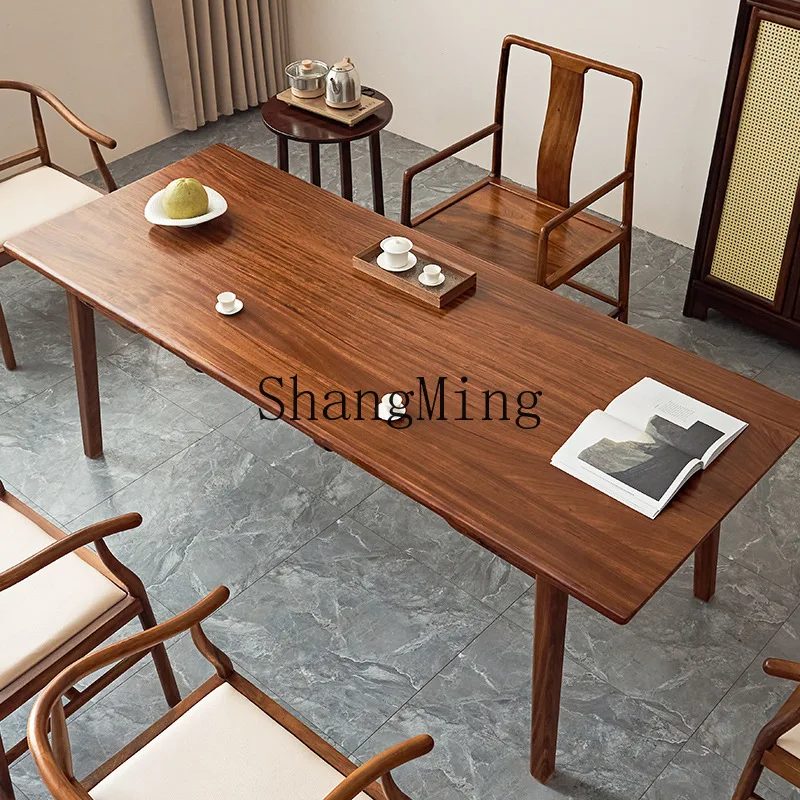 

CL New Chinese Office Full Solid Wood Tea Table Zen Home Living Room Tea Making Solid Wood Tea Table Combination