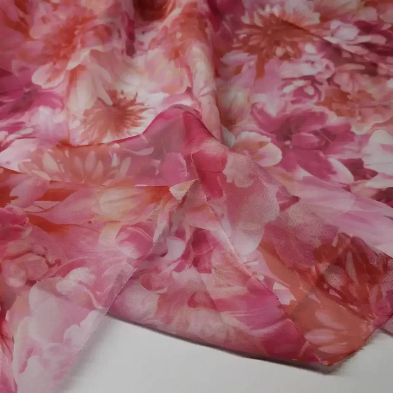 8 Yards Big Deal Chiffon Floral Fabric 30D Thin Silky Light Flowing Abstract Soft Material