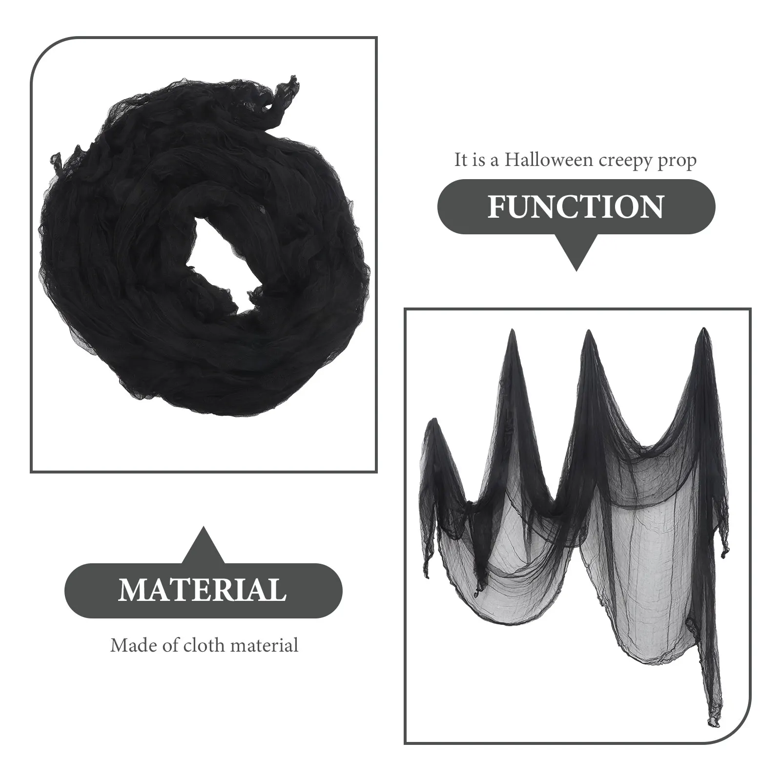 

Black Gauze Decoration Halloween Festival Atmosphere Party Decorative Themed Pendant Net Adornment Curtain