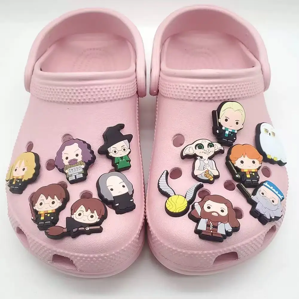 17/37 PCS Hot Toys Harry Potter Shoes Charms PVC Anime Shoe Decoration Accessories Fashion Boys Sandals Shoe Buckle DIY Wrist St view 4