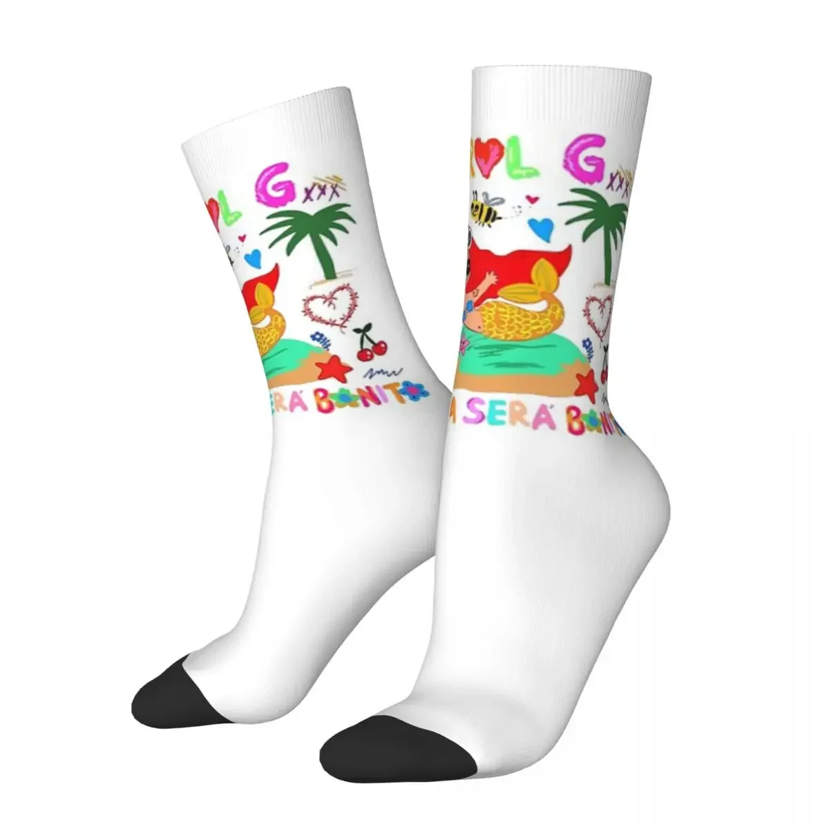 Manana Sera Bonito Karol G Socks Harajuku Sweat Absorbing Stockings All Season Long Socks Accessories for Unisex Christmas Gifts